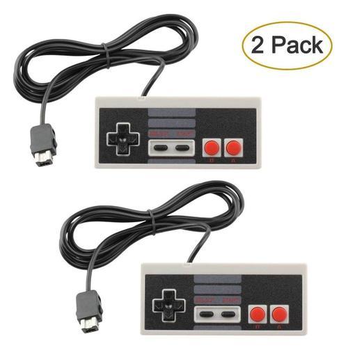 Manette Pour Nintendo Nes Classic Mini Edition 2016 - Câble 1m80 - Jeux Vidéo Classic Controller Filaire , 2pcs