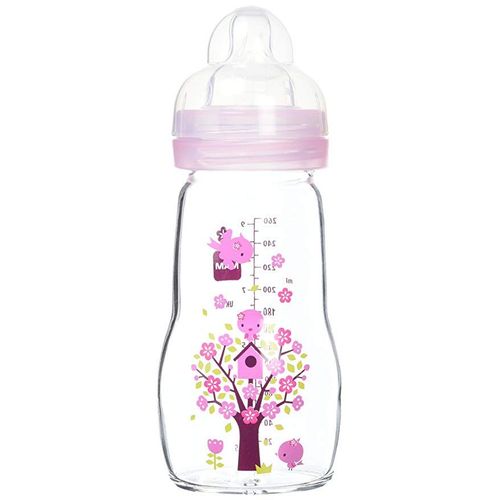Mam Biberon Verre 260ml Opaque & Quarz Rose