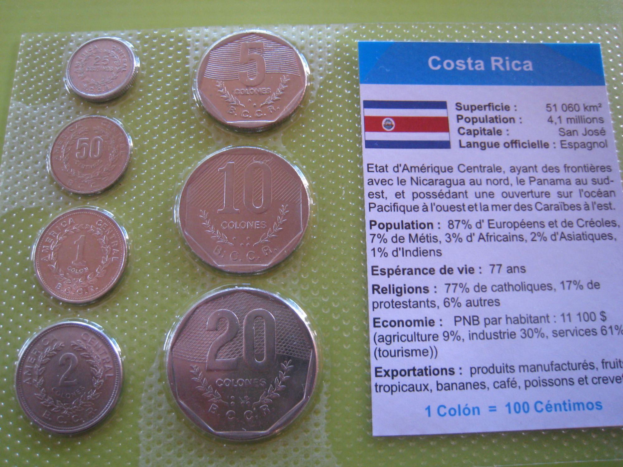 Lot/Set De 7 Pièces De Monnaie Neuves 25 - 50 Centimos - 1 - 2 - 5 - 10 - 20 Colones - Costa Rica - Amérique Centrale - 1982/1993