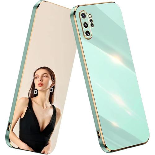 Coque Pour Samsung Galaxy Note10 Plus Étui,Antichoc Galvanoplastie Élégant Flexible Protecteur En Silicone Tpu Bumper Résistant Aux Chocs Housse Case Cover-Vert