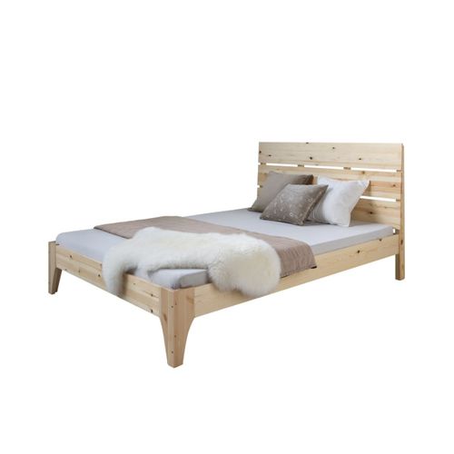 Lit Double 140x200 En Pin Naturel Bois Massif
