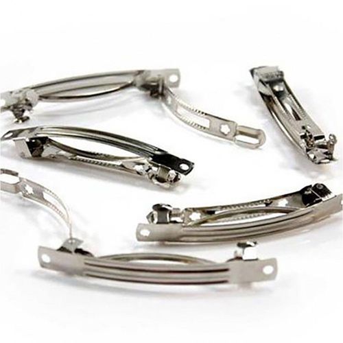 Accessoires Création Barrettes Cheveux Pour Fimo 77x9mm (10 Pièces) Gris