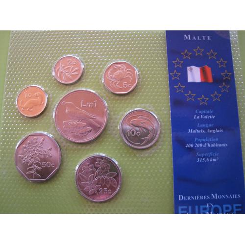 Lot/Set De 7 Pièces De Monnaie Neuves 1 - 2 - 5 - 10 - 25 - 50 Cents - 1 Lira - Malte - Europe - 2005