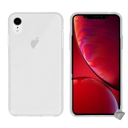 Housse Etui Coque Pochette Silicone Gel Fine Pour Apple Iphone Xr + Verre Trempe - Blanc Transparent