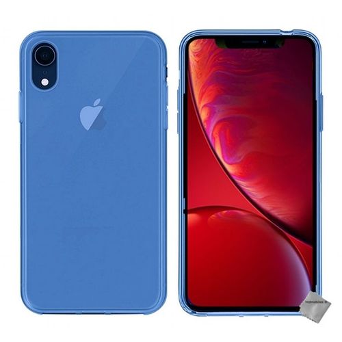 Housse Etui Coque Pochette Silicone Gel Fine Pour Apple Iphone Xr + Verre Trempe - Bleu