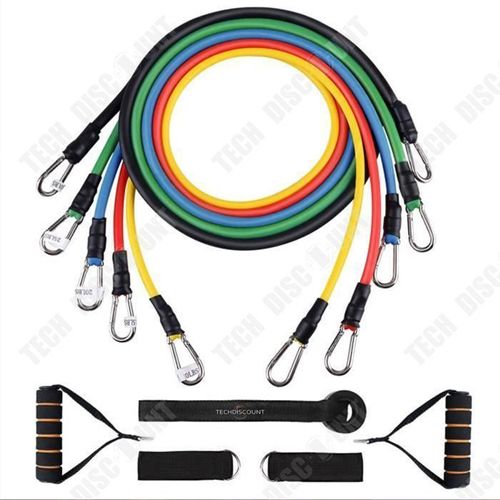 Td Kit Bandes Élastiques Musculation 12 Tensions Exercices Fitness Yoga Gym Pilates Femmes Hommes Renforcement Endurance Souplesse