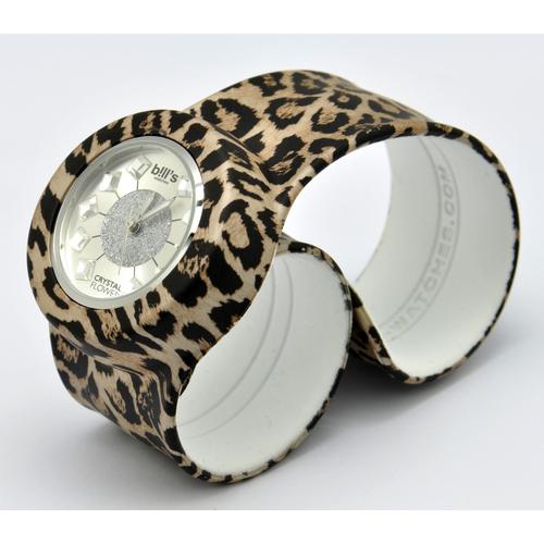 Montre Classic Bracelet Leopard Et Cadran Crystal Flower