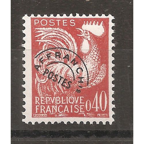 Préo 121 (1960) Préoblitéré Type Coq Gaulois 40c Rouge-Brun N** (Cote 11e) (6120)