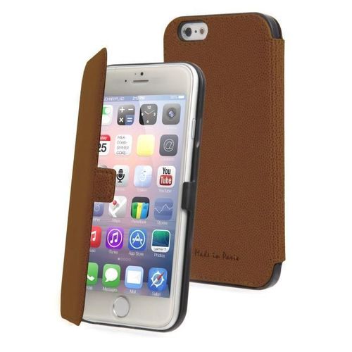 Muvit Made In Paris Slim Folio - Étui À Rabat Pour Téléphone Portable - Polyuréthane De Haute Qualité - Brun