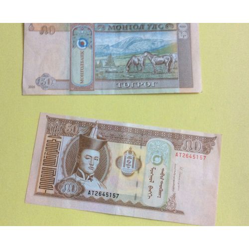 Mongolie : Billet 50 Tugrik (At.....5157) Très Bon