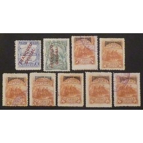 Nicaragua Service Oblitéré Y Et T N° 7 Et + Lot De 9 Timbres De 1890-91