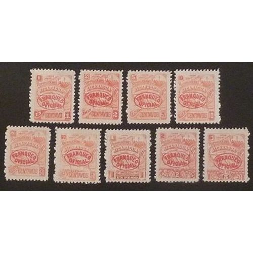 Nicaragua Service Neuf Avec Charnière Y Et T N° 62 À 70 Lot De 9 Timbres De 1896 (Série Complète)