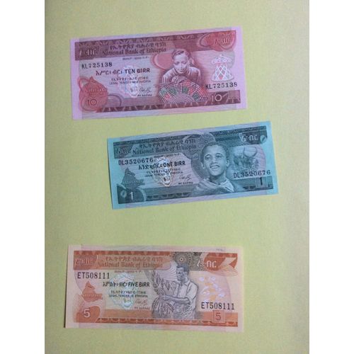 3 Billets Ethiopie (Neufs)