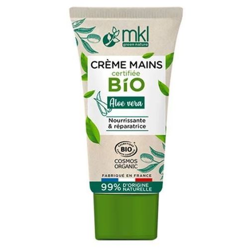 Crème Mains - Mkl Green Nature - Aloe Vera Bio - 50ml - Non Gras - Peaux Sensibles 