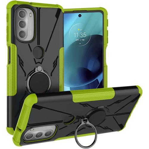 Coque Tough Armor Pour Motorola Moto G51 5g Motorola Moto G51 5g 360° Support Rotatif Kicksstand Antichoc Étui De Protection Étui Pour Motorola Moto G51 5gverte