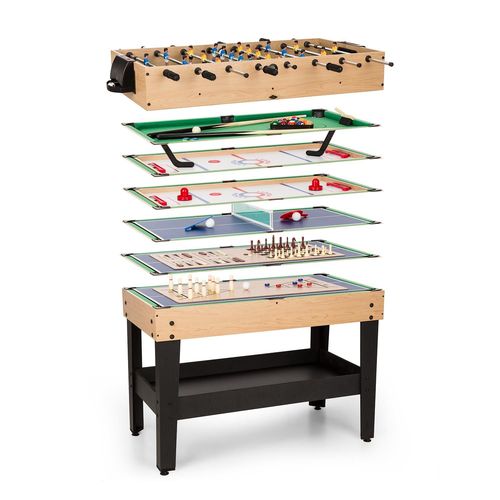 oneConcept Game-Star Table multijeux de 15 jeux rapides é installer : babyfoot billard ping pong et nombreux autres - en MDF résistant-Oneconcept