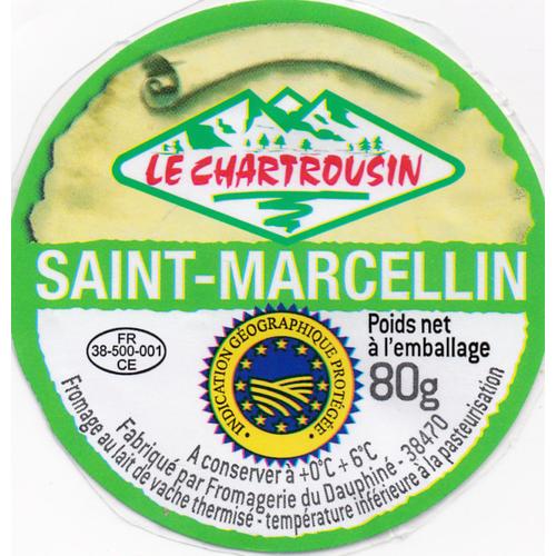 Etiquette De Fromage - Saint Marcellin Le Chartrousin (Diamètre : 5cm)