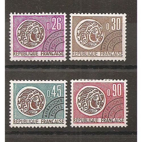 Préos 130 À 133 (1971) Préoblitérés Monnaie Gauloise Usagés (Cote 3,65e) (5628)