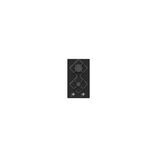 Hudson Hdg 2 Vn - Table De Cuisson Gaz Domino - 2 Foyers - L 30 Cm - Revetement Verre - Noir