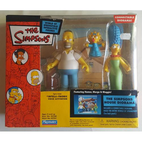 Coffret Simpsons Playmates - Homer, Marge Et Maggie + Diorama