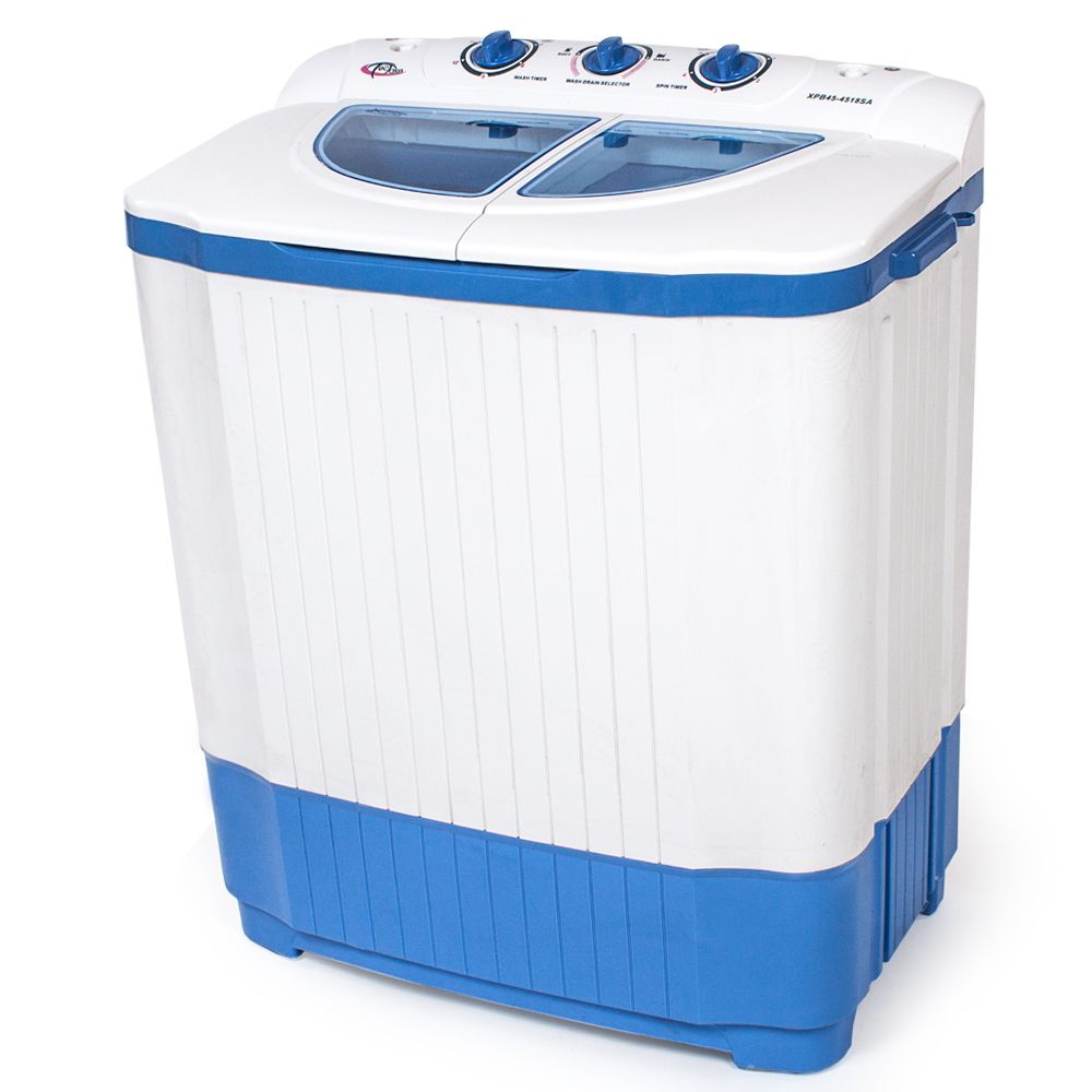 TECTAKE Mini machine à laver et à essorer jusqu'à 4,5 kg - Lave-linge Compact Bleu / Blanc