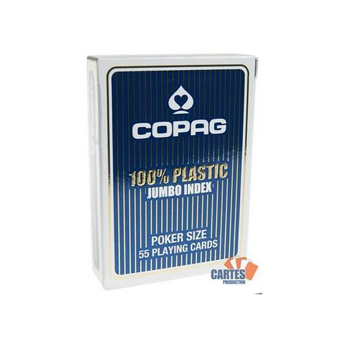 Copag Jumbo Index - Jeu De 54 Cartes 100% Plastique - Format Poker - 2 Index Jumbo