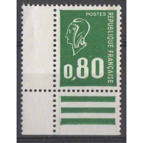 Timbre France 1976 Yvert Et Tellier N°1891 Marianne De Bequet 0,80f Coin De Feuille Neuf** Gomme Intacte