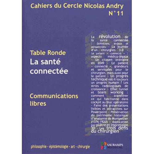 Cahiers Du Cercle Nicolas Andry N° 11 - La Santé Connectée