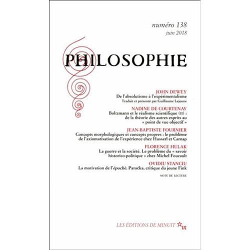 Philosophie N° 138, Juin 2018