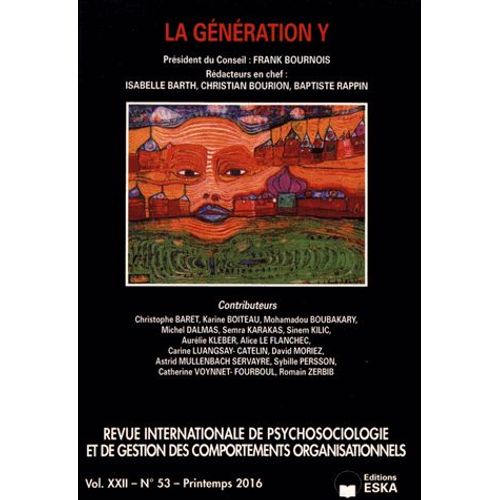 Revue Internationale De Psychosociologie N° 53, Printemps 2016 - La Génération Y