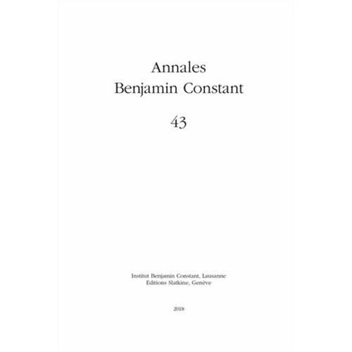 Annales Benjamin Constant N° 43/2018