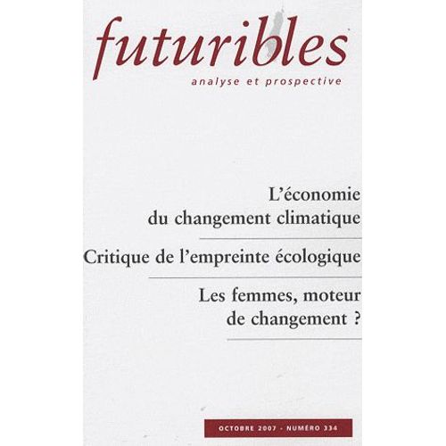 Futuribles N° 334, Octobre 2007