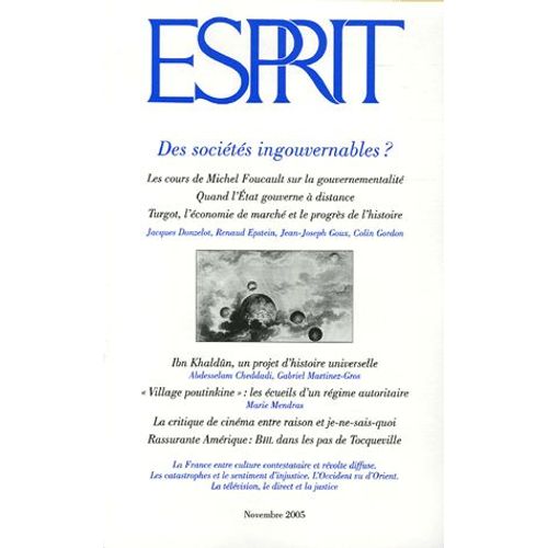 Esprit N° 319, Novembre 200 - Des Sociétés Ingouvernables ?