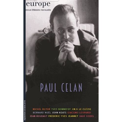 Europe N° 1049-1050, Septembre-Octobre 2016 - Paul Celan