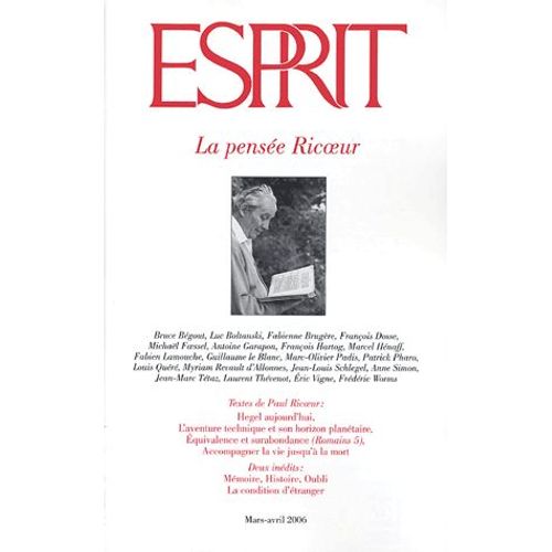 Esprit N° 323, Mars-Avril 2 - La Pensée Ricoeur