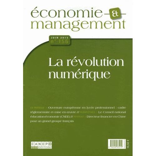 Economie Et Management N° 156, Juin 2015 - La Révolution Numérique
