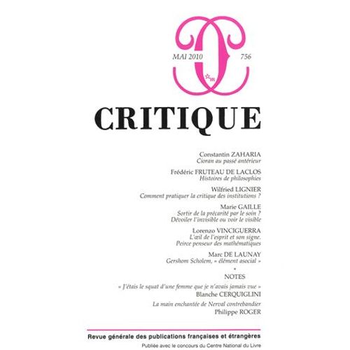 Critique N° 756, Tome 66, Mai