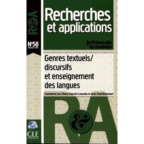 Le Français Dans Le Monde N° 58, Juillet 2015 - Genres Textuels/Discursifs Et Enseignement Des Langues