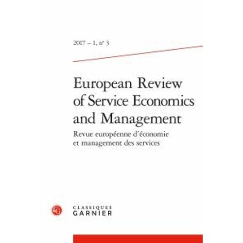 European Review Of Service Economics And Management N° 1/2017