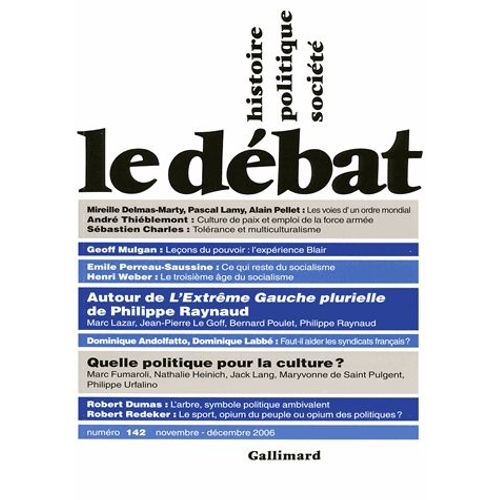 Le Débat N° 142, Novembre-Déc