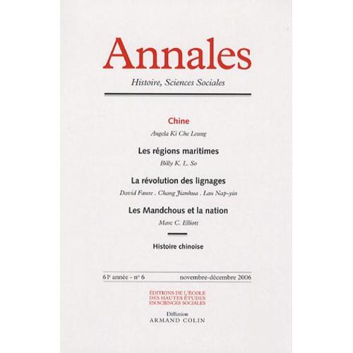 Annales Histoire, Sciences Sociales N° 6, Novembre-Décem - Chine