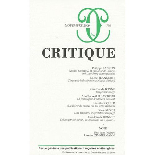Critique N° 750, Novembre 200