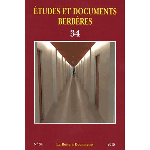 Etudes Et Documents Berbères N° 34