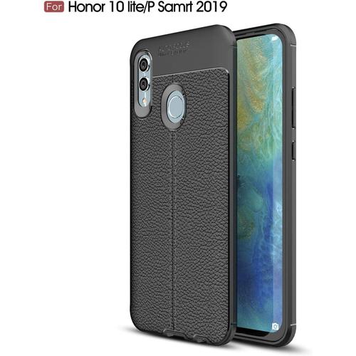 Coque Huawei P Smart 2019, Coque P Smart 2019, Flexible Slim Case With Leather Texture Grip Pattern And Shock Absorption Tpu Cover For Huawei P Smart 2019 Black