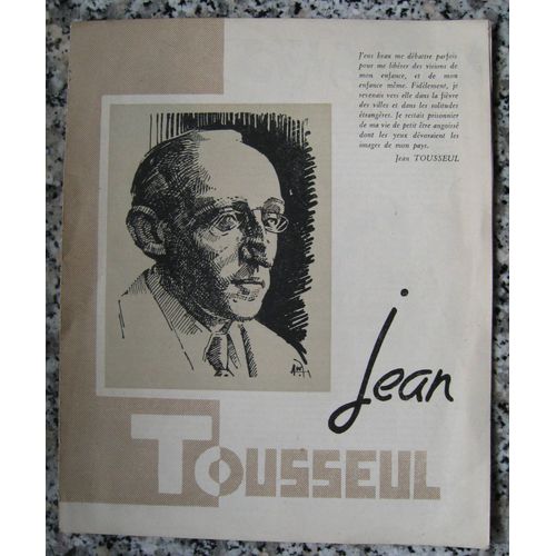 Jean Tousseul Dépliant Sur Son ¿Uvre. Olivier Degée. Belge Landenne
