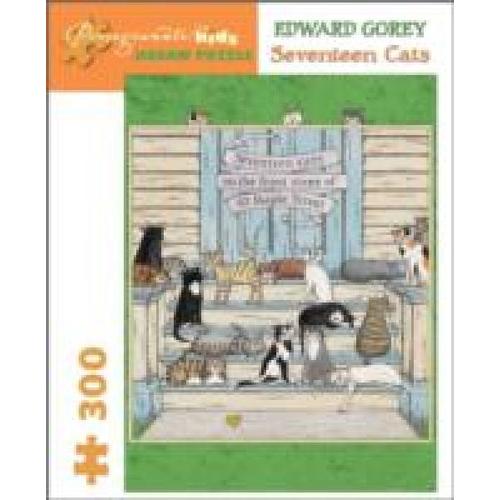 Puzzle 300 Pièces Edward Gorey : Dix-Sept Chats Sur Le Perron Du 82 Maple Street