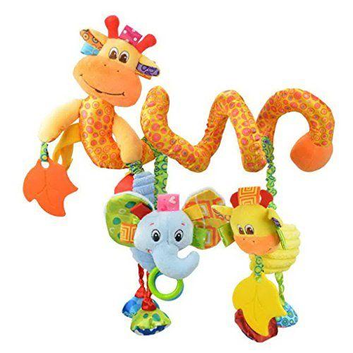 Happy Cherry-Spirale dactivités de Lit bébé Girafe Eléphant Jouets Poussettes pour Dormir siège bébé voiture Cadeaux Baby Bed Toy Activity-Spirale Stripes Jaune 