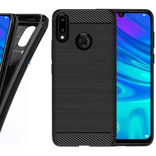 Coque De Protection Brossée Haut De Gamme Carbon Fiber Huawei P Smart 2019 Antichoc Noire Smartphone - Accessoires Pochette Case For Psmart 2019 ¿