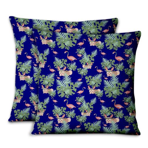 S4sassy Lapin Lapin Et Flamants Roses Oiseau Coussins Dicoratifs Housse De Coussin Pour Canapi-Lit 2 Pcs