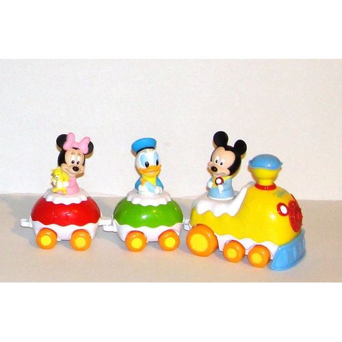 Mickey Train Musical Avec Locomotive Et 2 Wagons Amovible Disney 35cm